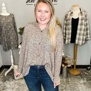 Spotted Button Down Top